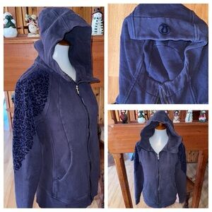 Lululemon scuba navy size 8 burnout Blue Hooded Zip-Up Jacket